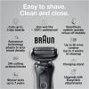 imageBraun Electric Shaver for Men Series 5 5150cs Wet ampamp Dry Shave Turbo Shaving Mode Foil Shaver with Beard Trimmer Body Groomer and Charging Stand BlueSilver