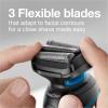 imageBraun Electric Shaver for Men Series 5 5150cs Wet ampamp Dry Shave Turbo Shaving Mode Foil Shaver with Beard Trimmer Body Groomer and Charging Stand BlueSilver