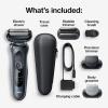 imageBraun Electric Shaver for Men Series 6 6177cc Wet ampamp Dry Shave Turbo ampamp Gentle Shaving Modes Foil Shaver BlueBlack