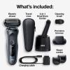 imageBraun Electric Shaver for Men Series 6 6177cc Wet ampamp Dry Shave Turbo ampamp Gentle Shaving Modes Foil Shaver BlueBlack