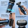 imageBraun Electric Shaver for Men Series 6 6177cc Wet ampamp Dry Shave Turbo ampamp Gentle Shaving Modes Foil Shaver BlueBlue