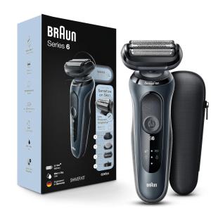 imageBraun Electric Shaver for Men Series 6 6177cc Wet ampamp Dry Shave Turbo ampamp Gentle Shaving Modes Foil Shaver BlueBlack