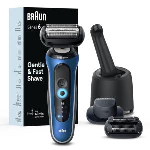 imageBraun Electric Shaver for Men Series 6 6177cc Wet ampamp Dry Shave Turbo ampamp Gentle Shaving Modes Foil Shaver BlueBlue
