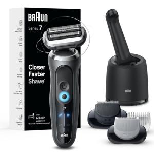 imageBraun Electric Shaver for Men Series 7 7177cc Wet ampamp Dry Shave Turbo ampamp Gentle Shaving Modes Waterproof Foil Shaver Space GreyGrey