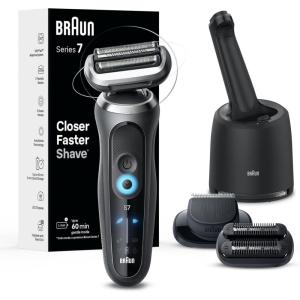 imageBraun Electric Shaver for Men Series 7 7185cc Waterproof Wet ampamp Dry Shave Shaving Kit with SmartCare Center and Beard Trimmer 3 Shave Modes 60 Minute Battery Runtime 10 Piece SetGrey