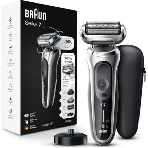 imageBraun Electric Shaver for Men Series 7 7185cc Waterproof Wet ampamp Dry Shave Shaving Kit with SmartCare Center and Beard Trimmer 3 Shave Modes 60 Minute Battery Runtime 10 Piece SetSilver
