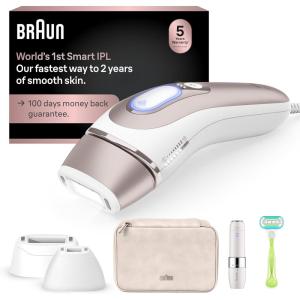 imageBraun Smart IPL Skin iExpert Pro 7 at Home Laser Hair Removal for Women and Men Permanent Visible Hair Reduction with Free App Vanity Case Venus Razor 2 Smart Heads Facial Trimmer IPL7219WhiteBronze New