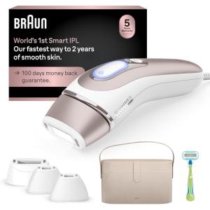 imageBraun Smart IPL Skin iExpert Pro 7 at Home Laser Hair Removal for Women and Men Permanent Visible Hair Reduction with Free App Vanity Case Venus Razor 2 Smart Heads Facial Trimmer IPL7219WhiteBronze