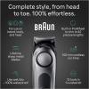 imageBraun AllinOne Mens Shaving Kit Series 7 7440 12in1 Beard Face Nose Ear Trimmer Hair Clippers Body Groomer and Manscaping  Travel Case  Charging StandSilver