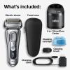 imageBraun Electric Razor for Men With Precision Beard Trimmer Rechargeable Wet ampamp Dry Foil Shaver Clean ampamp Charge Station ampamp Travel Case Silver 3 Piece Set9390cc Shaver