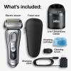 imageBraun Electric Razor for Men With Precision Beard Trimmer Rechargeable Wet ampamp Dry Foil Shaver Clean ampamp Charge Station ampamp Travel Case Silver 3 Piece Set9370cc Shaver