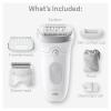 imageBraun Epilator Silkpil 7 Hair Removal Device Women Shaver ampamp Trimmer Wet and Dry Wide Head Includes Shaver Head and Trimmer Comb SE7041 Silver