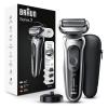 imageBraun Electric Razor for Men Waterproof Foil Shaver Series 7 7027cs Wet ampamp Dry Shave with Beard Trimmer Rechargeable Charging Stand and Travel Case Included Silver BlackSilver Black