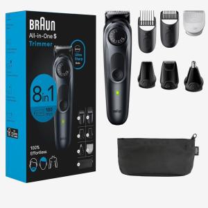 imageBraun AllinOne Style Kit Series 5 5471 8in1 Trimmer for Men with Beard Trimmer Body Trimmer for Manscaping Hair Clippers ampamp More UltraSharp Blade 40 Length Settings WaterproofBlack