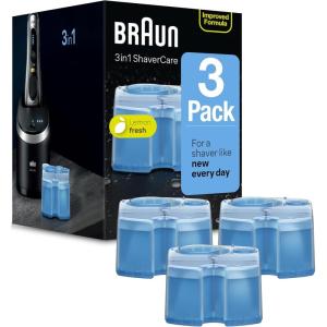 imageBraun Clean ampamp Renew Refill Cartridges CCR Cleans your Shaver for Optimal Hygiene Removes Residual Hair ampamp Skin Particles Lemon Scent 228 fl oz Pack of 4Lemon