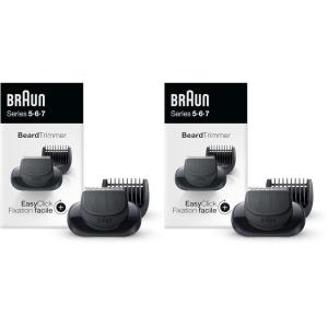imageBraun EasyClick Cleansing Brush Attachment for Series 5 6 and 7 Electric Razors Compatible with Electric Shavers 5018s 5020s 6075cc 7071cc 7075cc 7085cc 7020s 5050cs 6020s 6072cc 7027cs6 Piece Set Pack of 2