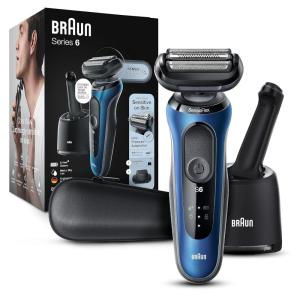 imageBraun Electric Shaver for Men Series 6 6172cc Wet ampamp Dry Shave Shaving Kit with SmartCare Center and Precision TrimmerBlackBlue