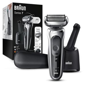 imageBraun Electric Shaver for Men Series 7 7171cc Wet ampamp Dry Shave Turbo ampamp Gentle Shaving Modes Waterproof Foil Shaver with Precision Trimmer Space GreyBlue