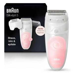 imageBraun Epilator Silkpil 5 5620 Hair Removal Device Epilator for Women Shaver ampamp Trimmer Cordless Rechargeable Wet ampamp Dry 6 Piece Set