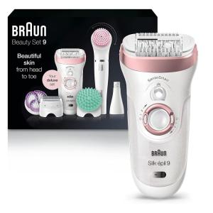imageBraun Epilator Silkpil 9 9985 Facial Hair Removal for Women Hair Removal Device Shaver Cordless Rechargeable Wet ampamp Dry Facial Cleansing Brush