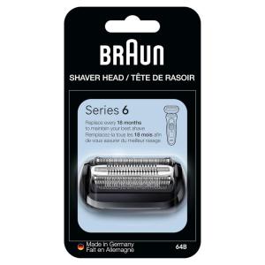 imageBraun Series 6 Electric Shaver Replacement Head with Sensitive Skinguard Easily Attach Your Shaver Head Compatible with New Generation Series 6 Shavers 64B Black