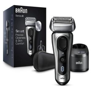 imageBraun Series 8 8330s Next Generation Electric Shaver for Men Rechargeable and Cordless Razor Silver Fabric Travel Case Wet and Dry Foil Shaver8467cc