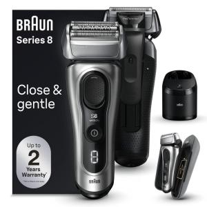 imageBraun Series 8 Electric Shaver Shaving Kit with 41 Shaving Elements Precision Long Hair Trimmer SmartCare Center PowerCase