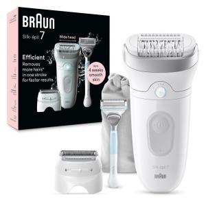 imageBraun Silkpil 7 Epilator Wet and Dry Wide Head Includes Venus Intimate Razor Shaver Head and Trimmer Comb SE7141