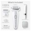 imageBraun Epilator Silkpil 9 9020 with Flexible Head Facial Hair Removal for Women Hair Removal Device Shaver ampamp Trimmer Cordless Rechargeable Wet ampamp Dry Beauty Kit with Body Massage Pad9441