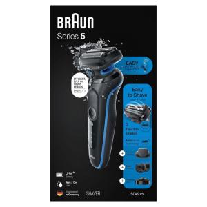 imageBraun Series 5 5049cs Electric Shaver with Charging Stand Beard Trimmer Face Shaver Wet ampamp Dry Rechargeable Cordless Foil Shaver Blue
