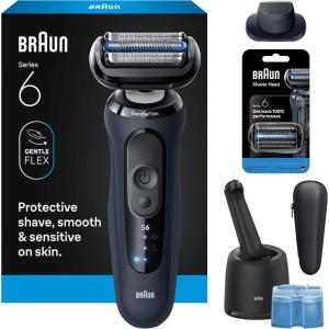 imageBraun Electric Razor for Men Series 6 with Precision Trimmer Extra Shaver Head 4in1 Clean amp Charge Center Travel Case S6 6177ps6177ps